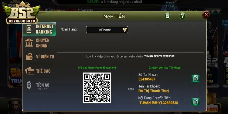 Nạp tiền B52 CLUB như thế nào? Nạp tiền B52 CLUB như thế nào?